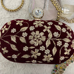 MAROON VELVET CLUTCH