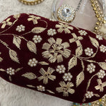 MAROON VELVET CLUTCH